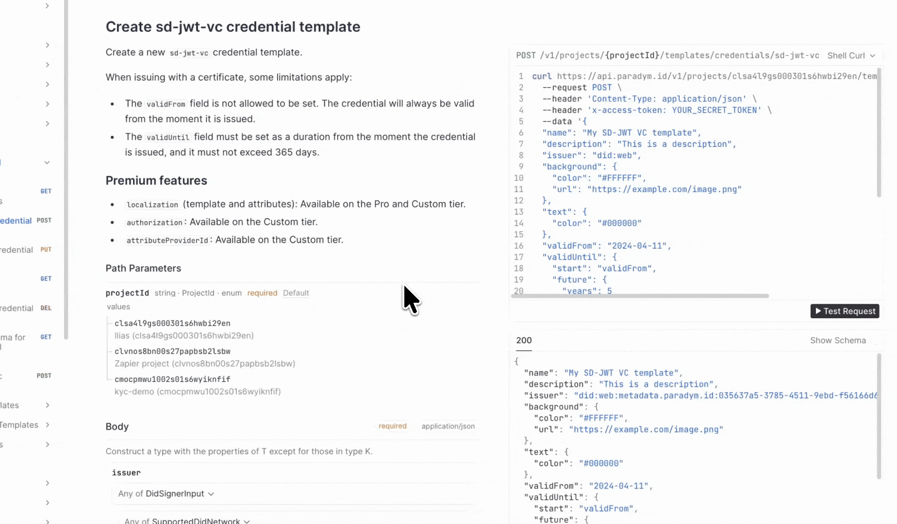 Create Credential Template